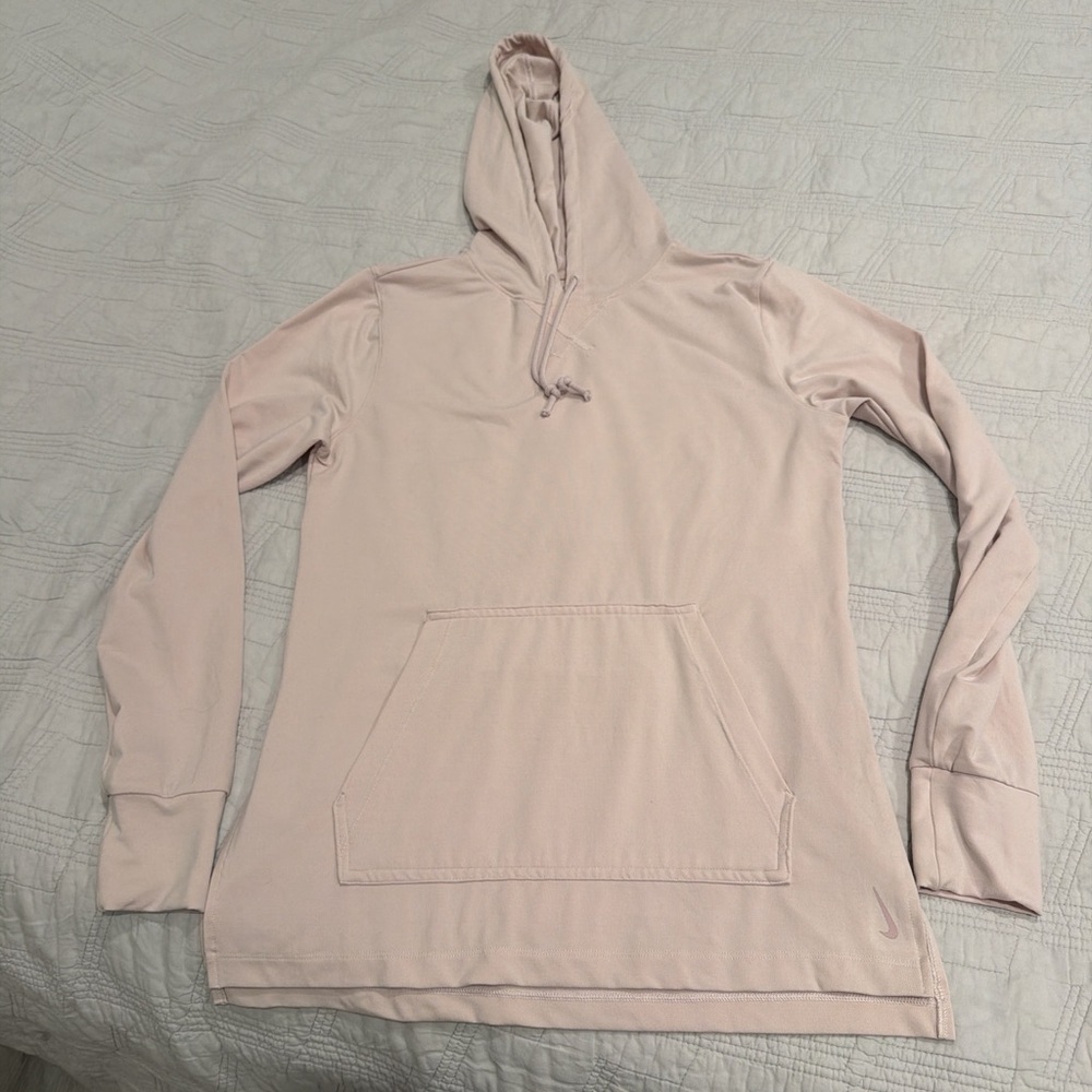 Nike yoga Dri-FIT luxe Baja Hooded Pullover in Pale Pink